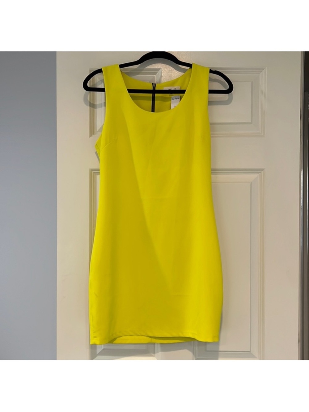 Just Me Bright Yellow Sleeveless Mini Shift Dress